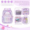 Transparent backpack with heart-shaped pattern and cute charm,suitable for both boys and girls,perfect for sports activities and concerts - 3 of 4
