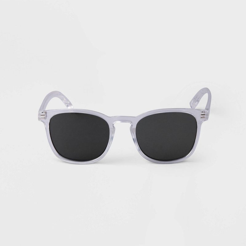 Men&#39;s Plastic Square Sunglasses - Goodfellow &#38; Co&#8482; Clear, 1 of 3