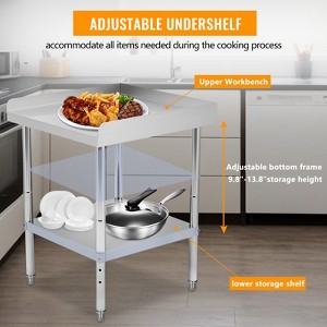 Stainless Steel  Commercial Work Table, Adjustable Height Legs, 2" Edge Baffle for Restaurant Kitchen Hotel Home - 1 of 4