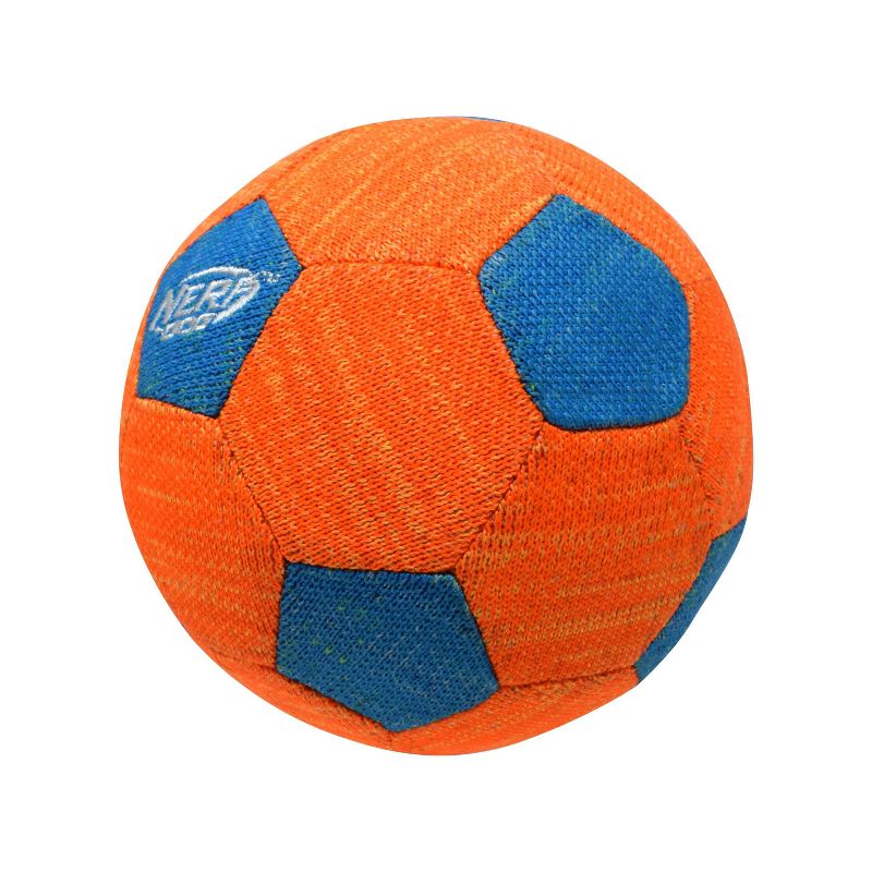 NERF X-Weave Soccer Squeak Ball Dog Toy - Orange/Blue - S, 3 of 10