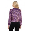 Anna-Kaci Women's Sequin Bomber Jacket with Zipper Front and Ribbed Trim - 4 of 4
