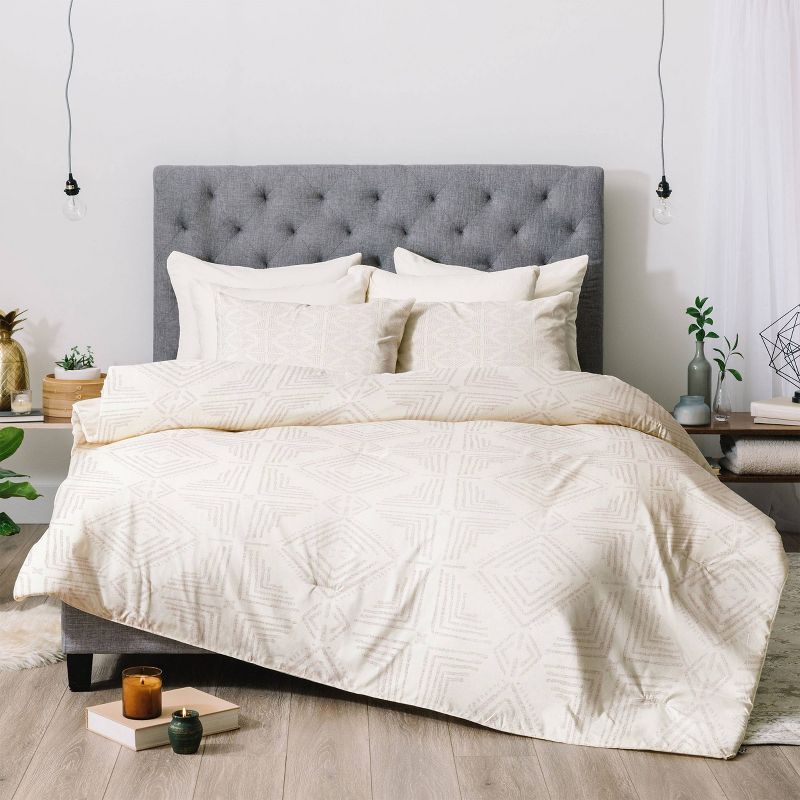 Schatzi Brown Nora Tile Comforter Set Cream - Deny Designs, 5 of 8
