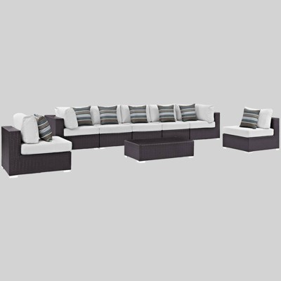 Convene 8pc Outdoor Patio Sectional Set - White - Modway