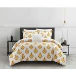Chic Home Clarissa 8 Piece Comforter Set Floral Medallion Print Design Bed In A Bag Bedding Yellow