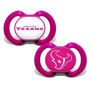 BabyFanatic Officially Licensed Unisex Pacifier 2-Pack - Pink NFL Houston Texans - 1 of 3