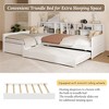 Twin Size L Shaped Daybed with Trundle and Storage Drawer, Versatile Corner Bed Frame with Bookcases, Natural/White-ModernLuxe - 4 of 4