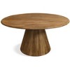HomeRoots 60" Natural Rounded Solid Wood Pedestal Base Dining Table - 4 of 4