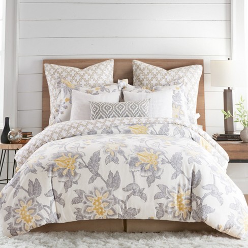 Grey and yellow comforter set target best sale