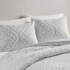 3pc King/California King Selena Tufted Woven Medallion Comforter Set  Gray/White - Madison Park