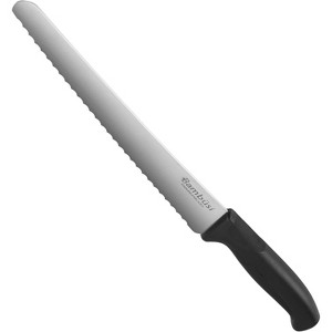 Bread Knife - 10-Inch Serrated Stainless Steel Blade, Non-Slip Handle, Professional Grade for Precision Cutting of Bread, Bagels, Cakes, and More - 1 of 4