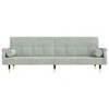 vidaXL Velvet Sleeper Sofa Bed - Comfortable, Durable, and Modern Design – Light Gray - Perfect for Overnight Guests - 3 of 4