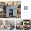 Versatile White Kitchen Cart Featuring Open Shelves and a Mobile 5-Wheel Island, Ideal for Home Kitchens and Dining Spaces. - 2 of 4