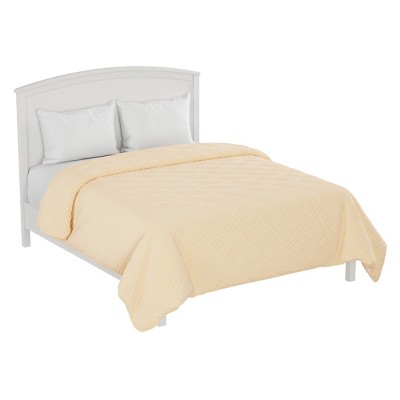 Ivory Quilt Coverlet- For Twin Size Beds-Basket Weave Quilted Pattern-Soft & Lightweight Bedding for All Seasons by Hastings Home