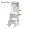 Gulches Small Space Vanity Table Set with Mirror and Storage Chair, Makeup Vanity Table, Dressing Table with Fold-up Panel for Bedroom£¬White - 3 of 4