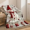 Lomsoe Christmas Snowman & Tree Flannel Blanket - Cozy, Soft, Warm, Anti-Pilling | Perfect for Sofa, Bed, Office, Travel, Christmas Decor. - 2 of 4