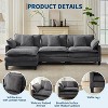 Modular Cloud Couch with Ottoman, Corduroy L/U-Shaped Sectional Sofa & Pillows for Living Room, Office, Apartment - 3 of 4