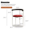 DOMETOUR 1Pc Folding Dining Chair with Modern Design, Chrome Frame with Wood back Upholstered Kitchen Chair for Dining Room Red - 3 of 4