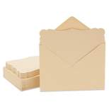 50 Pack Blank Cards with Envelopes, Vintage Die Cut Cardstock for Wedding, Baby Shower and Invitations with Sticker, 5 x 7 inches