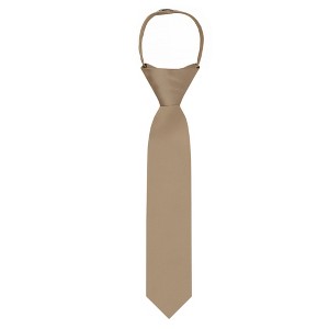 Jacob Alexander Young Boys' 11" Solid Color Pre-Tied Zipper Neck Tie - 1 of 4