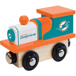 MasterPieces Officially Licensed NFL Miami Dolphins Wooden Toy Train Engine For Kids - 1 of 3