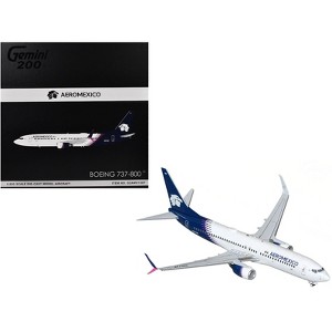 Boeing 737-800 Commercial Aircraft "AeroMexico" White with Dark Blue Tail "Gemini 200" Series 1/200 Diecast Model by GeminiJets - 1 of 3