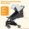 Lightweight Travel Stroller, 5 Point Foldable Compact Stroller w/ Reclining Seat and Canopy, Airplane Friendly - 4 of 4
