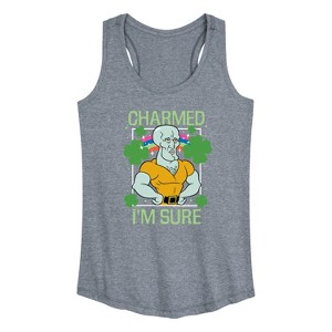 Women's - SpongeBob Squarepants - Charmed Im Sure Graphic Racerback Tank - 1 of 4