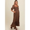 Pinkblush Mocha Floral Pleated Bodice Maternity Maxi Dress - 4 of 4