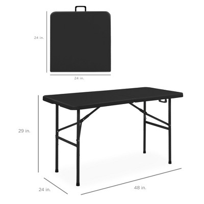 YARDGRACE Folding Table 6ft - Heavy Duty Plastic Table With Handle, Foldable & Portable, Fold-in-Half Utility Tables