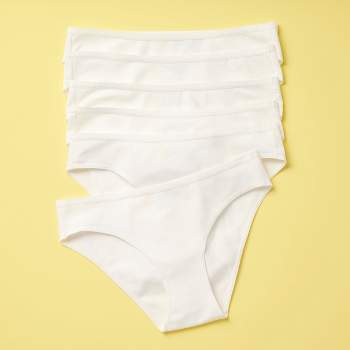 Yellowberry Girls' 6PK High Quality Cotton Underwear Bikini Hipster X Small White Iceberg