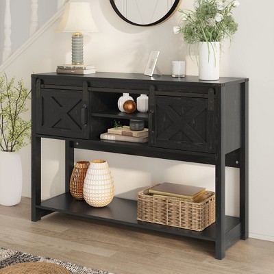 Heynemo Fireplace TV Stand for 65''+ TV, Entertainment Center with 23" Electric Fireplace with Remote & Sliding Bar Door for Living Room