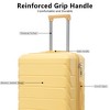 Vynxaria 3-Piece Yellow ABS Luggage Set (20"/24"/28") Spinner Wheels Combination Lock for Family Travel Vacations - 3 of 4