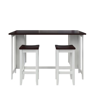 DHP Jorden 3-Piece Counter Height Drop-Leaf Dining Set, Walnut/White - 1 of 4