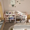 Airsurfer 4-Tier Soft Pink and White Toy Organizer Children's Room Storage Solution Book Storage Rack for Playroom Organization - 2 of 4