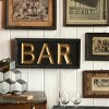 Slickblue Wood Wall Sign with “BAR” Text, Black with Gold Lettering, Rectangular Hanging Sign, 21 x 10 Inch - 2 of 3