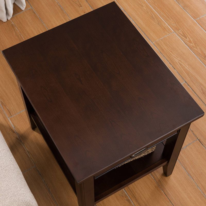 Laurent Drawer End Table Chocolate Cherry Finish - Leick Home, 6 of 13