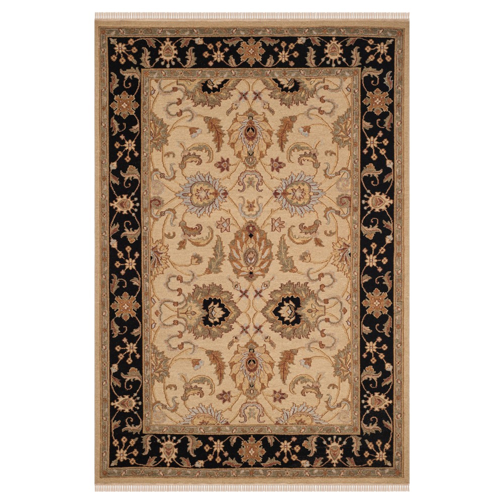 Light Gold/Black Abstract Loomed Area Rug - (6'X9') - Safavieh