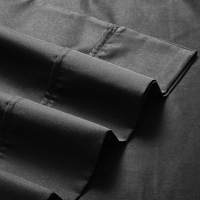 King Black Cotton Sateen 400 Thread Count Sheet Set