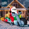 Joyfy 7 FT Christmas Inflatables Decoration, Santa Riding Motorcycle with Reindeer Inflatable with Built-in LED for Xmas Party Outdoor Yard Lawn Décor - 2 of 4