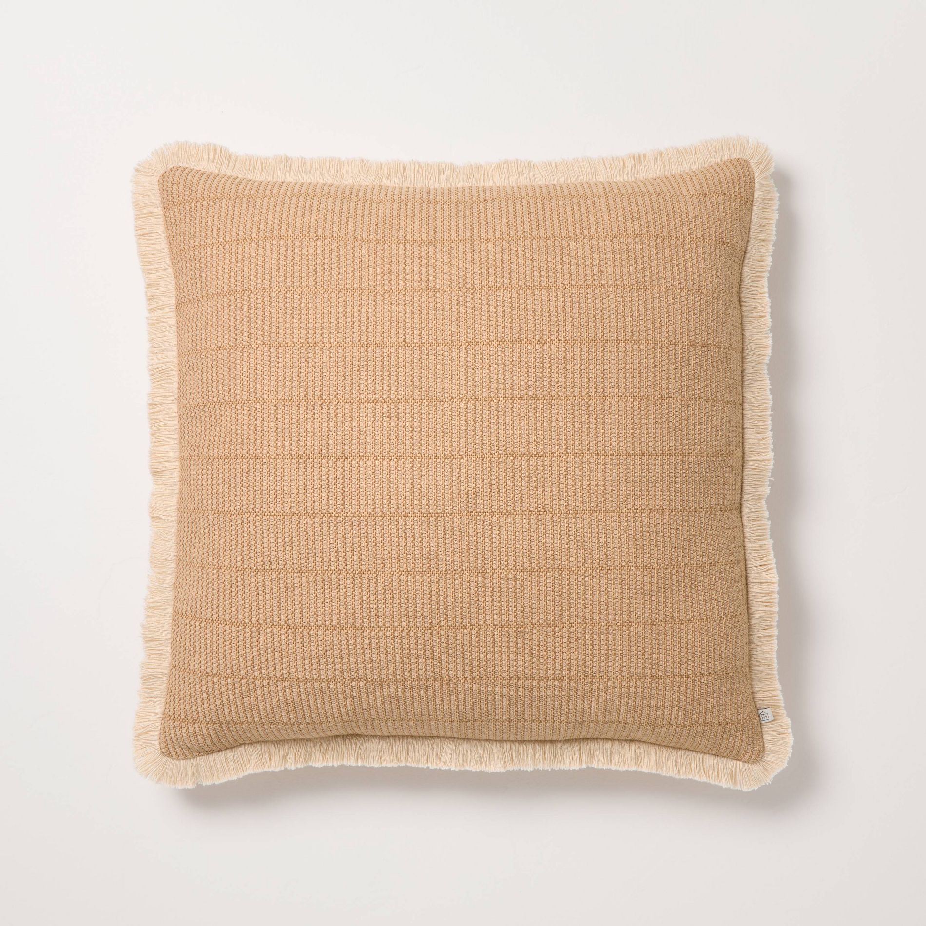 24"x24" Textured Woven Square Toss Pillow Natural - Hearth & Hand™ with Magnolia
