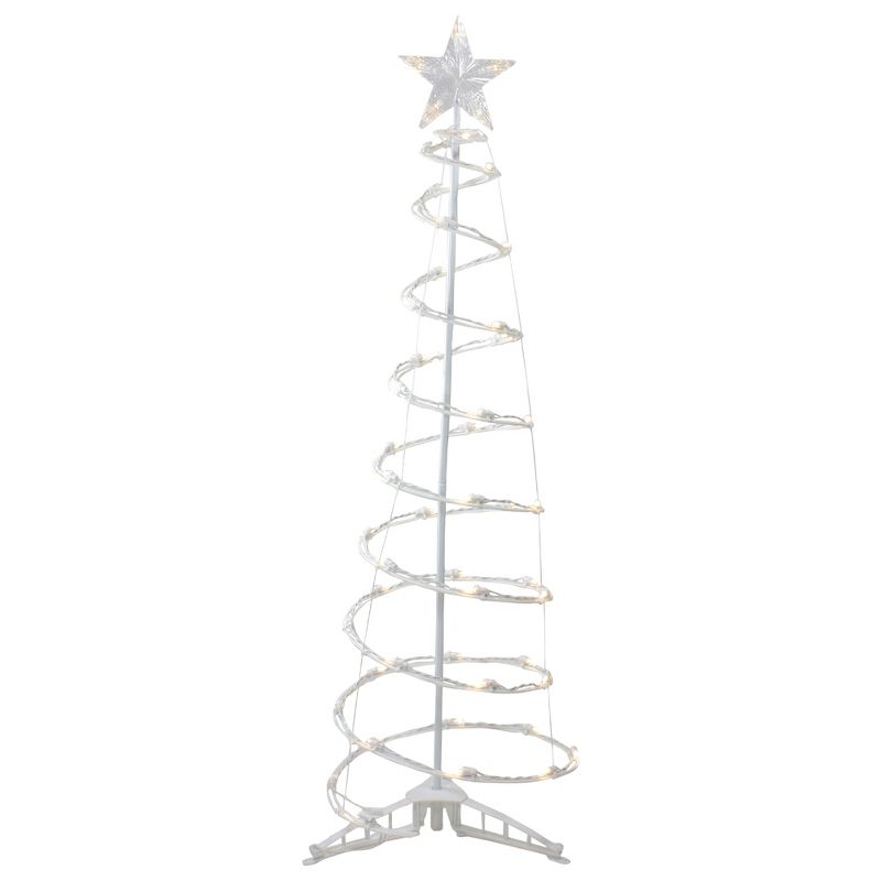 Northlight 4ft LED Lighted Spiral Cone Tree Outdoor Christmas Decoration, Warm White Lights, 1 of 5