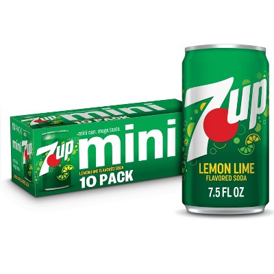 7UP Lemon Lime Flavored Soda - 10pk/7.5 fl oz Mini Cans