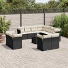 vidaXL 12 Piece Patio Sofa Set with Cushions Black Poly Rattan - Black and Cream With Table - 2 of 4