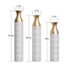 Aukfa Set of 3 White Metal Floor Vases - Large Glazed Decorative Vases for Home Decor, 24", 28.7", 33.5" High - 4 of 4