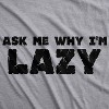Youth Ask Me Why I'm Lazy T Shirt Funny Flipup Zoo Animal Sloth Tee For Kids - Crazy Dog Youth T Shirt - 3 of 4