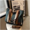 FATMOON Women's canvas shoulder bag, women's striped contrasting canvas crossbody bag, large capacity tote bag - 4 of 4