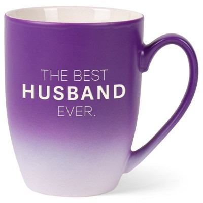 Elanze Designs The Best Husband Ever Two Toned Ombre Matte Purple and White 12 ounce Ceramic Stoneware Coffee Cup Mug