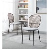 NicBex Set of 4 Rattan Backrest Dining Chair Modern Upholstered Padded Seat Side Chair with Metal Legs for Dining Room - 2 of 4