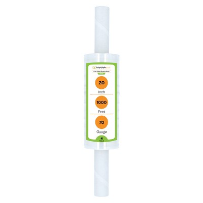 PSBM Extended Core Clear Stretch Shrink Film Pallet Wrap 20 in. x 1000 FT. 4 Rolls