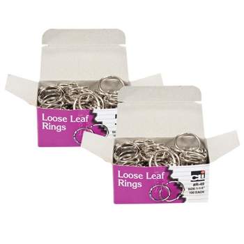 BAZIC Loose Leaf Binder Ring, Assorted Sizes (1, 1 1/2, 2), Book Rings  Binder Rings, Nickel Plated Steel Metal Ring (10/Pack), 3-Packs